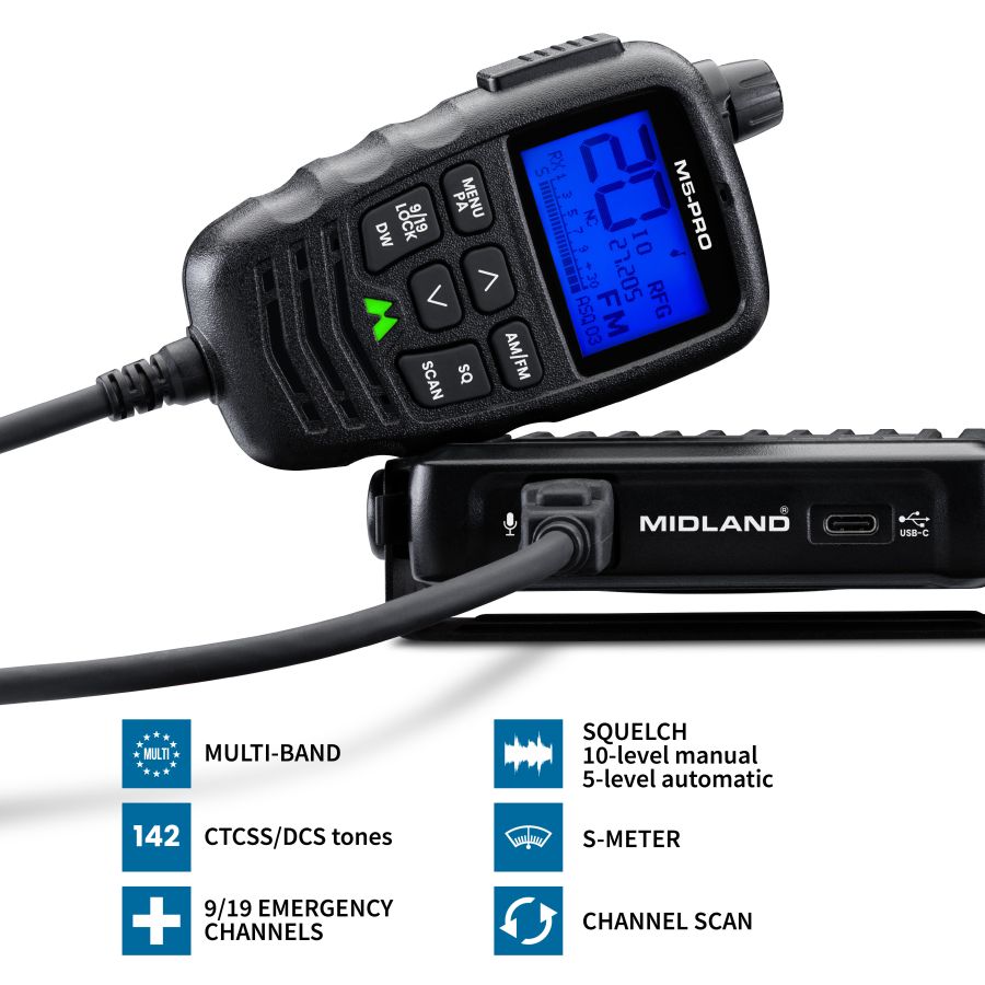 Midland M5 PRO – CB para vehículos