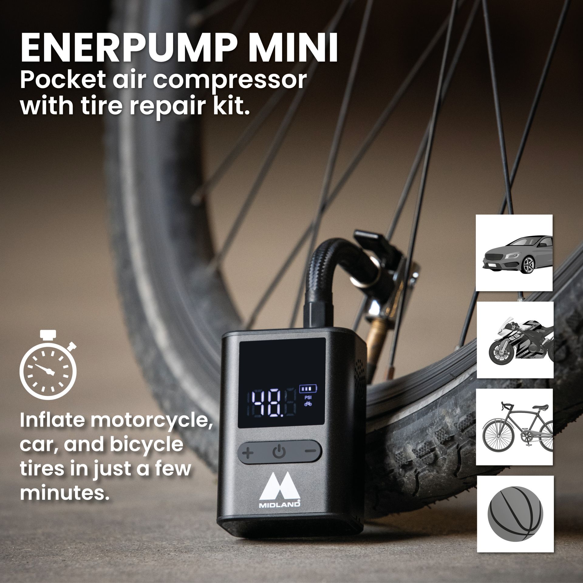 Enerpump Mini - Power bank con compresor de aire